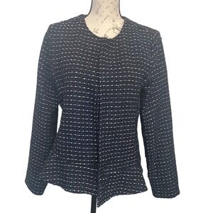 D&J Black Tweed Peplum Jacket‎ Career Business Casual Office Work